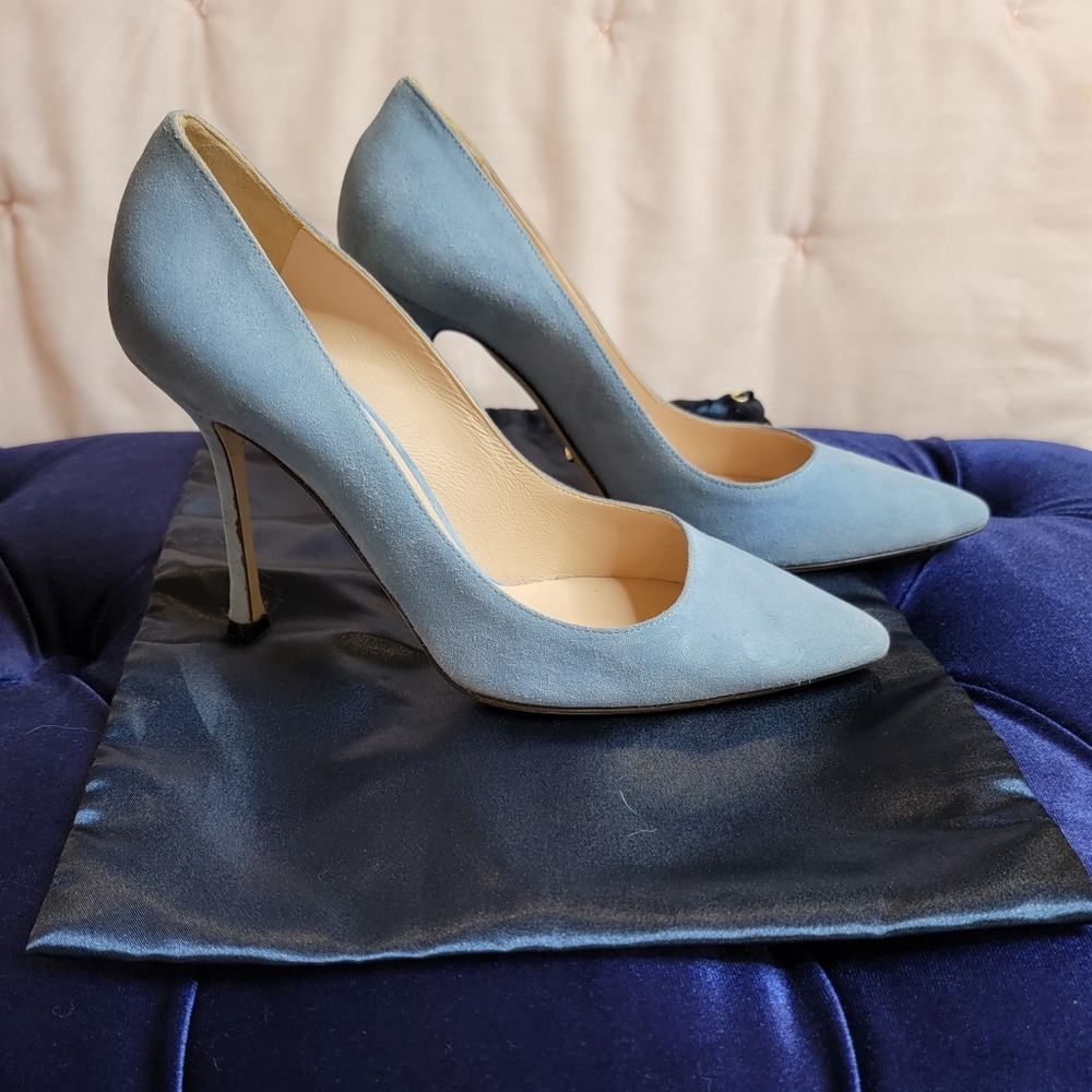 Sergio Rossi Blue Suede Heels